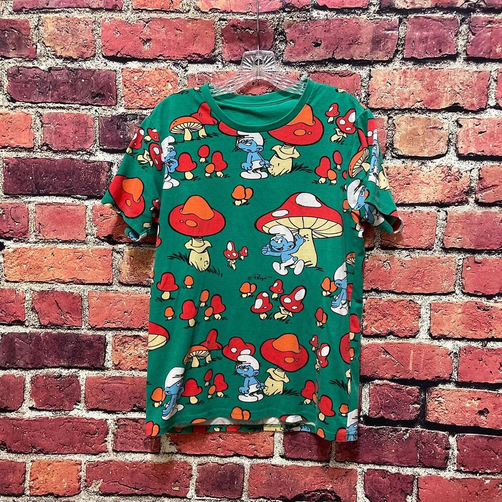 Smurf mushroom all over print tee